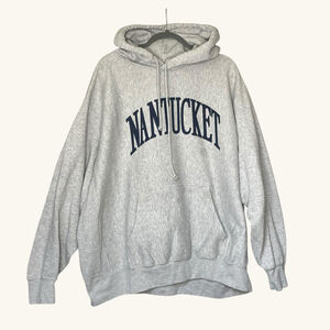 Nantucket Hoodie Mens 2X Gray Pullover Sweatshirt Pro Weave Coastal Preppy